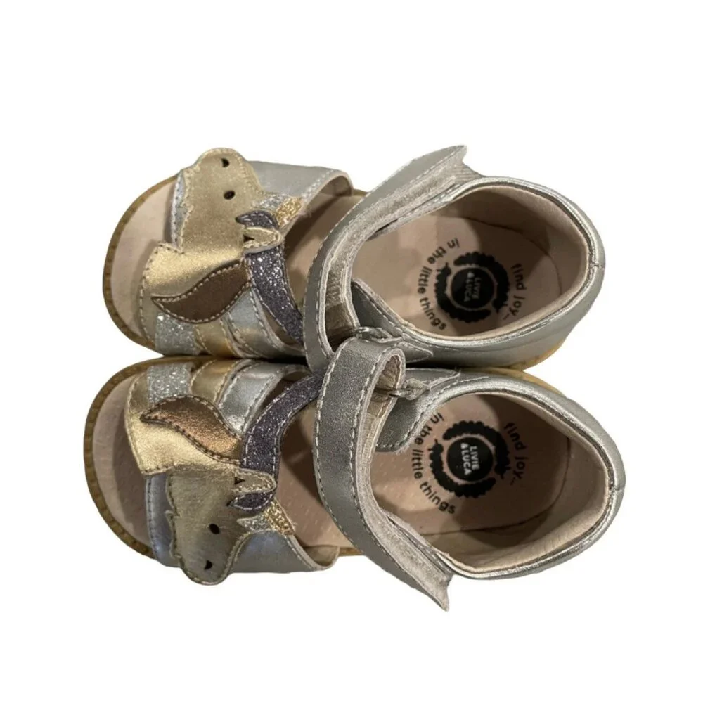 Livie & Luca 8M Metallic Leather Unicorn Sandals